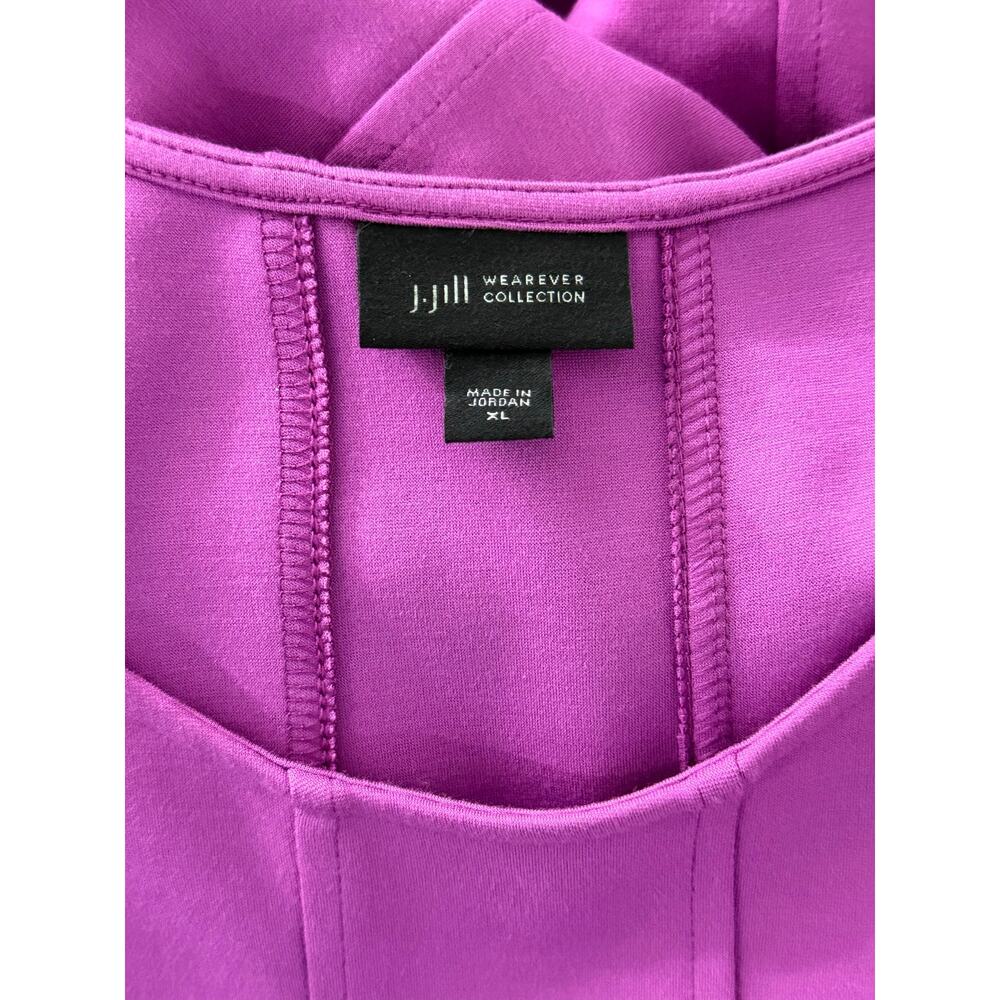 J Jill Wearever Maxi Dress XL Purple Double Face Jersey Sleeveless Stretch Knit - Picture 7 of 10